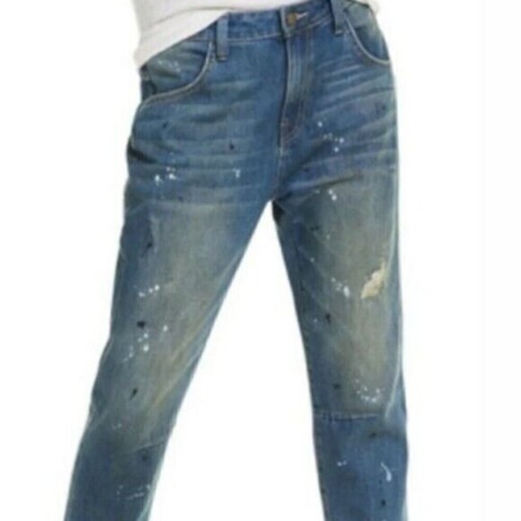 Wildfox Jeans Women's 28 Baggy Crop Da Vinci Medium Wash Distressed - Picture 4 of 12